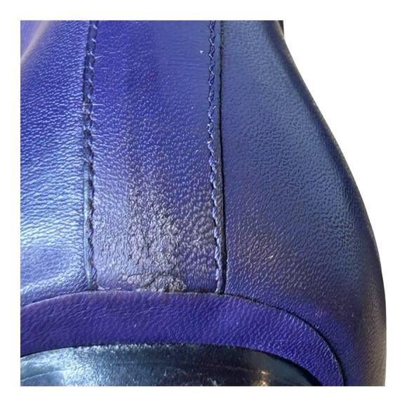 Costume National Purple Leather Heeled Booties 38.5 US 8.5 - Picture 11 of 14